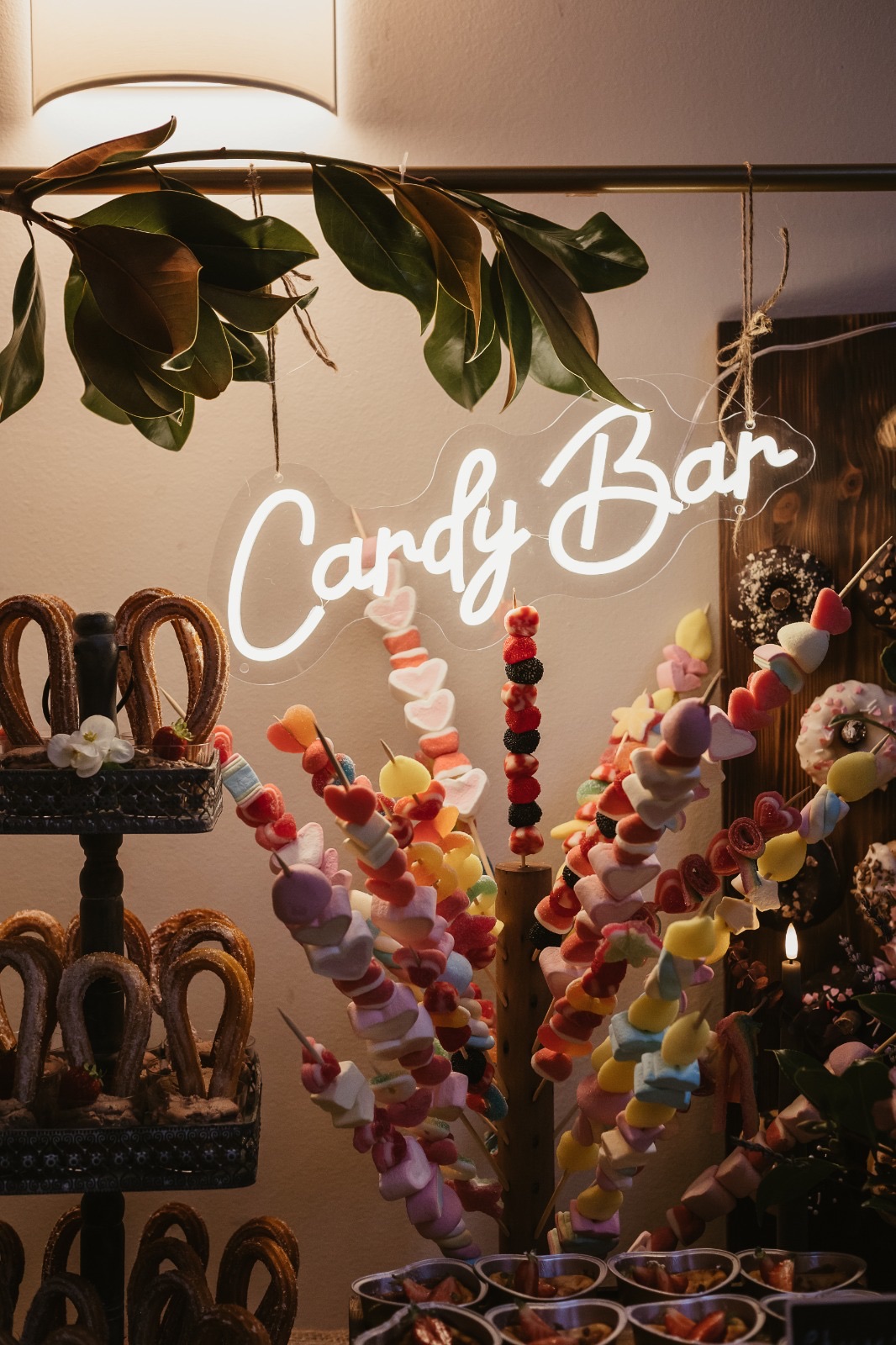 Candy Bar con rótulo de neón